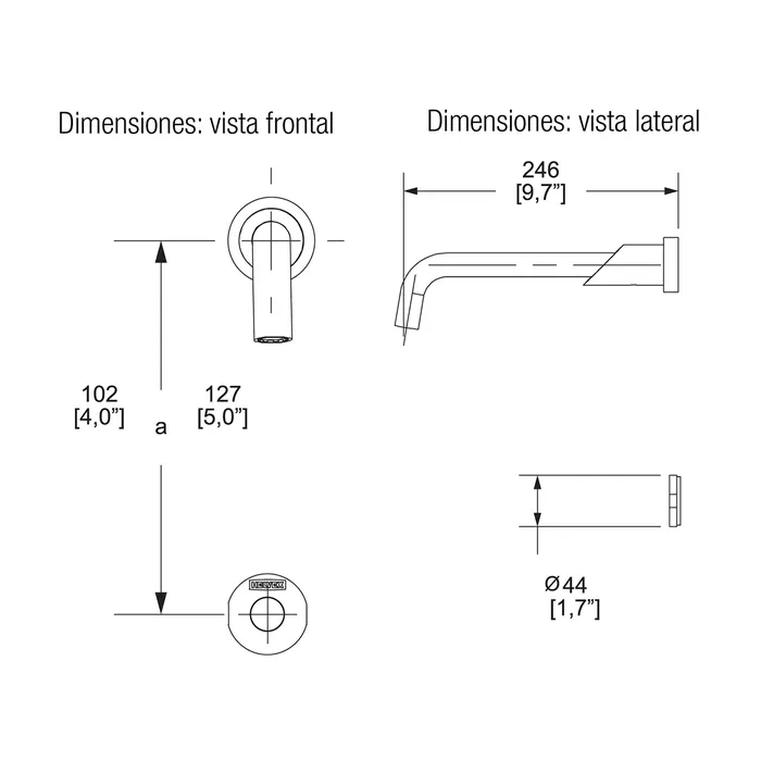 Llave lavatorio electrónica a baterías pared TV-200 HELVEX